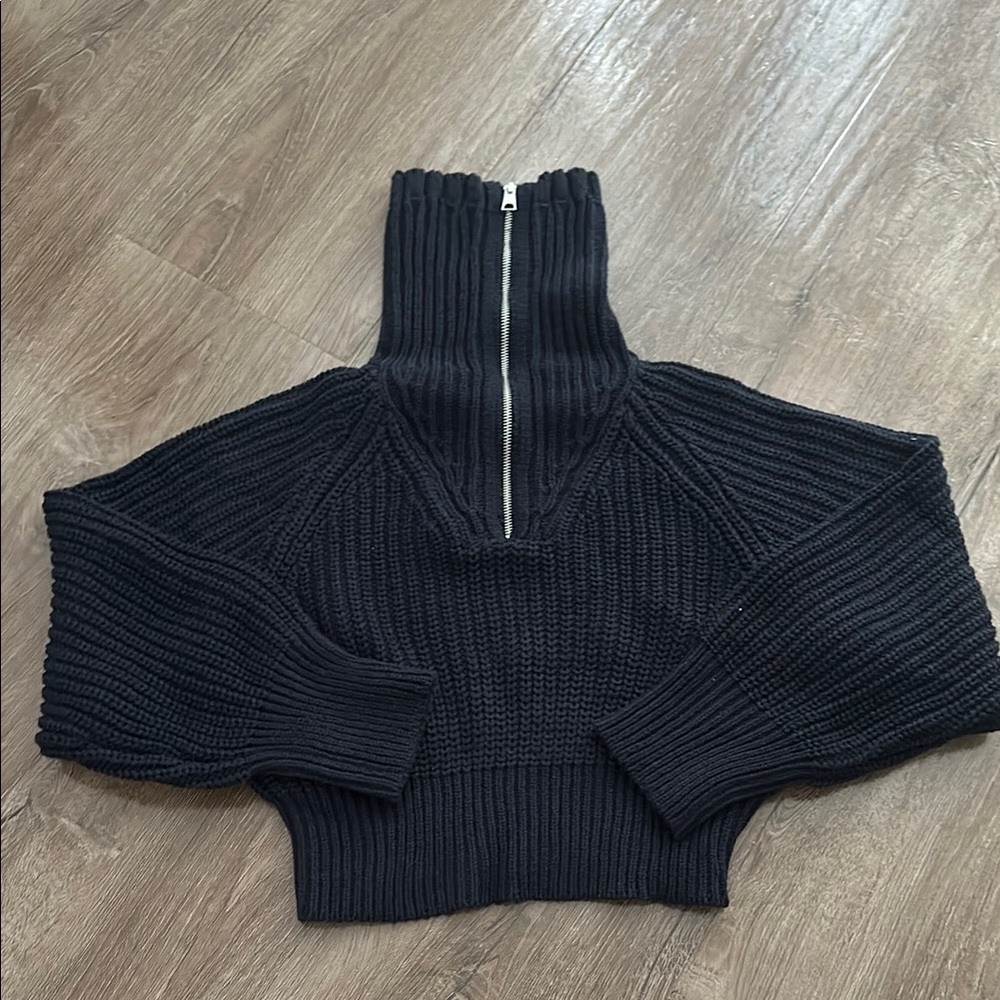 Navy Ribbed Turtleneck Sweater